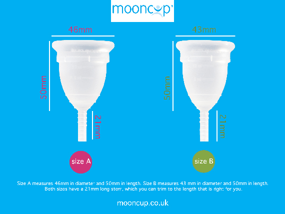Size A measures 46mm in diameter and 50mm in length. Size B measures 43 mm in diameter and 50mm in length. Both sizes have a stem 21mm long, which you can trim to the length that is right for you