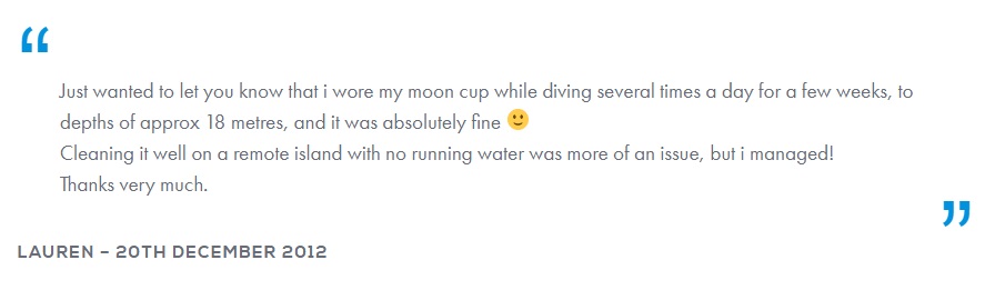 Scuba diving with the mooncup review