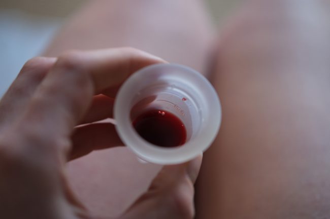 Menstrual blood in the Mooncup