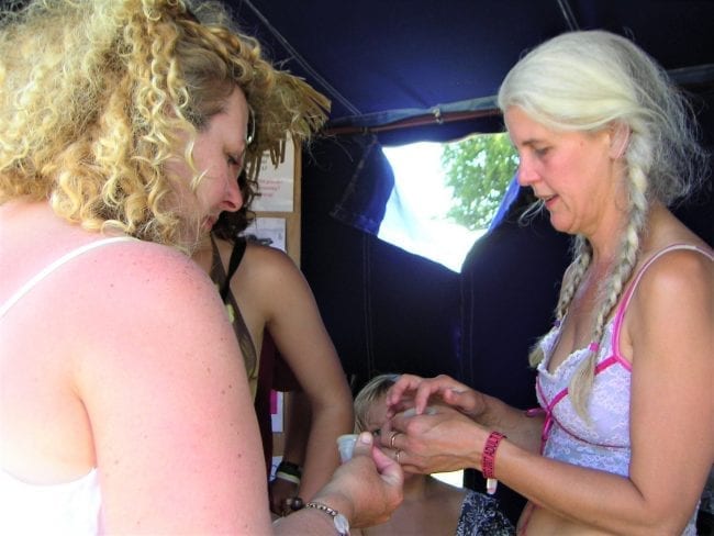 Mooncup demo at a festival