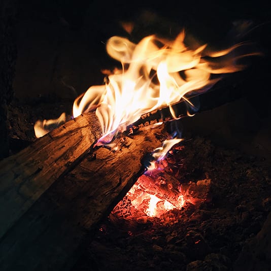 Sustainable camping fire