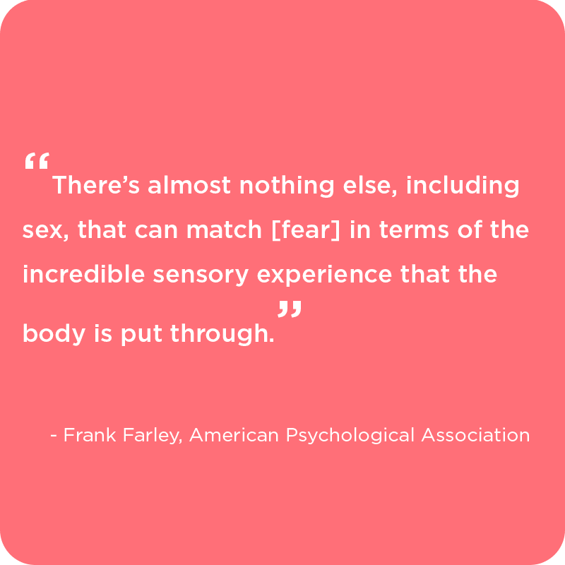 The intense sensory experience caused by the fear of blood, quote from Psychologist Frank Farley