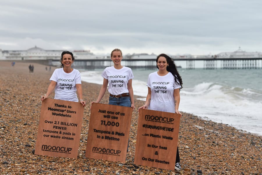 Mooncup annual beach clean in Brighton