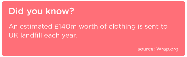 An estimated £140m worth of clothing is sent to UK landfill each year