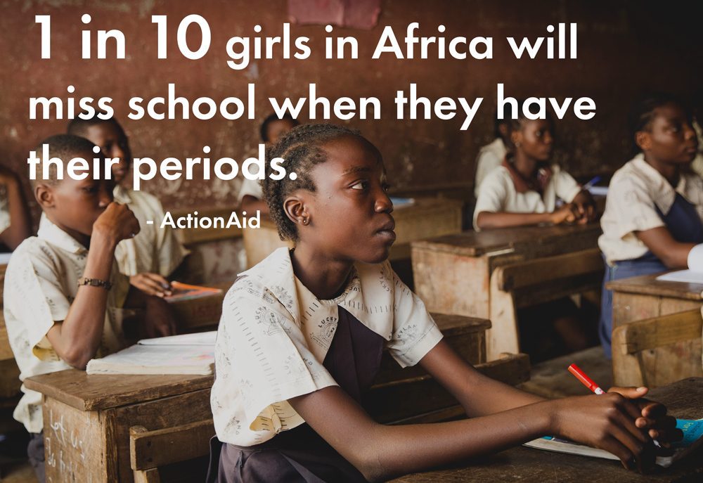 1 in 10 girls in Africa miss school when they have their periods