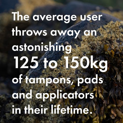 An average person throws away 125-150 kg of tampons, pads and applicators in their lifetime