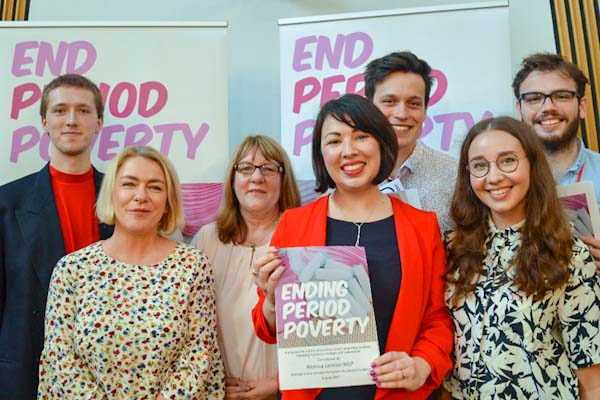 Period Poverty campaign launch inside the Scottish Parliament