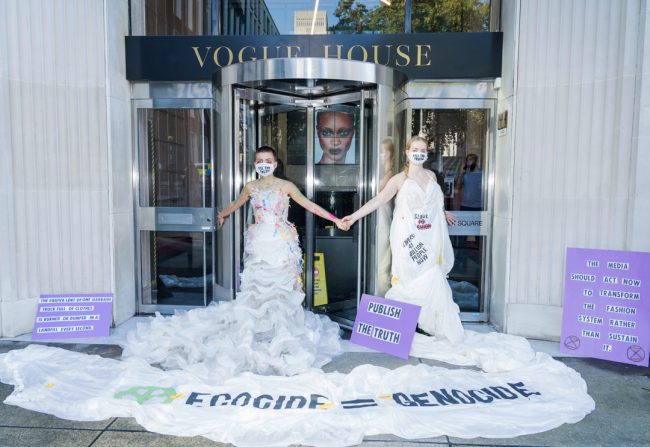 XR protest outside Vogue House