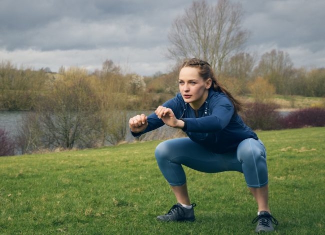 Lauren Smith training & stretching