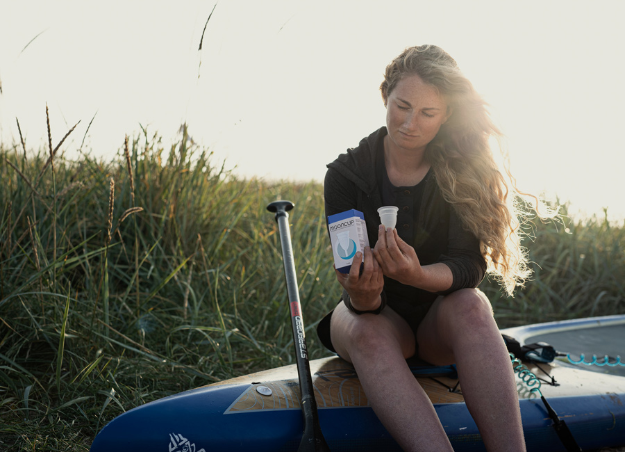 Cal Major with a Mooncup menstrual cup