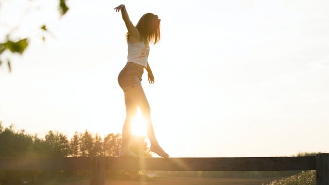 Woman balancing